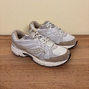 SAUCONY‎ Ride Millenium Sneaker White Tan Suede Women Size 5.5 Casual Athletic